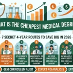 Comparison infographic: What is the cheapest medical degree in 2026? 7 4-year routes to save £50,000.