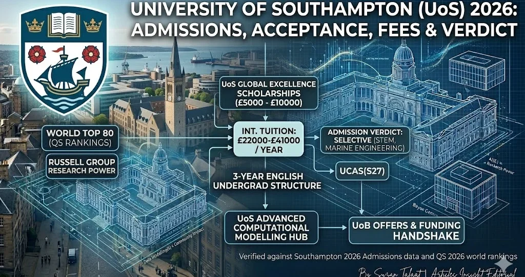 University of Southampton 2026: Admissions, acceptance, Fees & Verdict