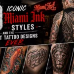 Best Tattoo Designs Ever A modern artistic tattoo studio interior featuring the Articles Insight branding on the wall.