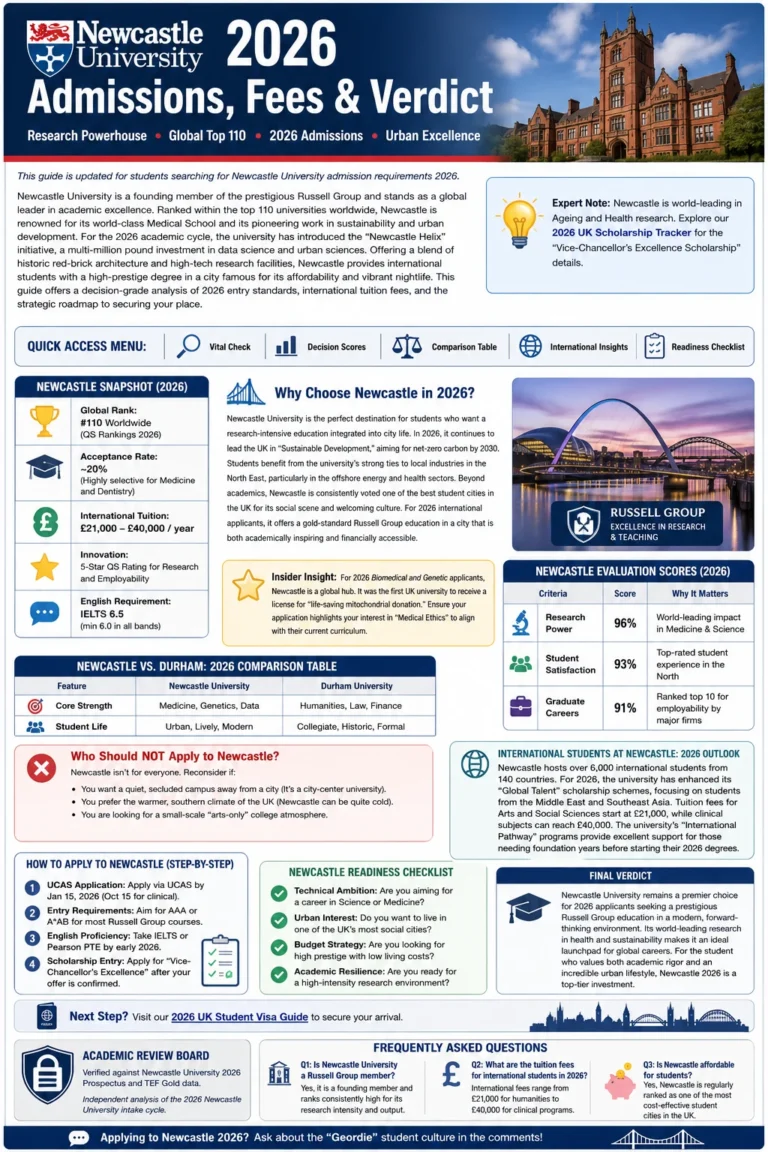 Newcastle University 2026: Admissions, Fees & Verdict